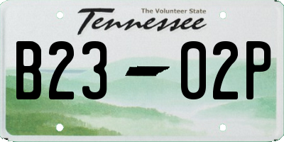TN license plate B2302P