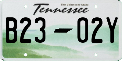 TN license plate B2302Y