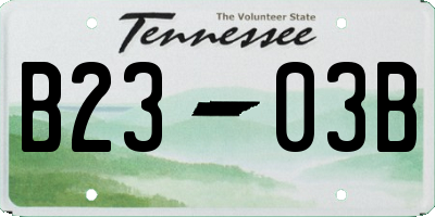 TN license plate B2303B