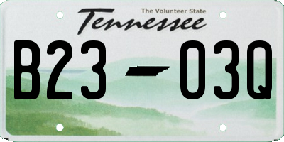 TN license plate B2303Q