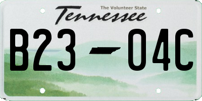 TN license plate B2304C