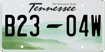 TN license plate B2304W