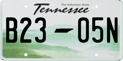 TN license plate B2305N