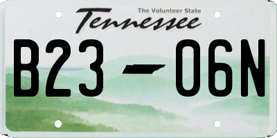 TN license plate B2306N