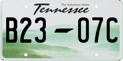 TN license plate B2307C
