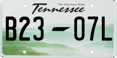 TN license plate B2307L