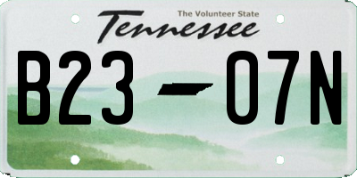 TN license plate B2307N