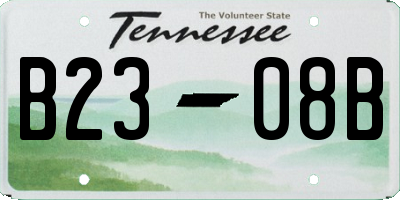 TN license plate B2308B