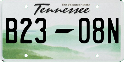 TN license plate B2308N