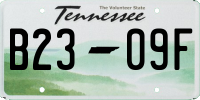 TN license plate B2309F