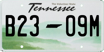 TN license plate B2309M