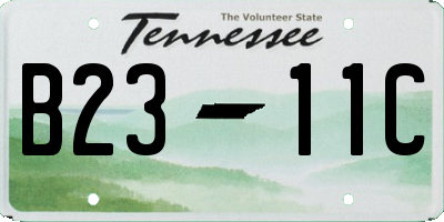 TN license plate B2311C