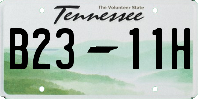 TN license plate B2311H