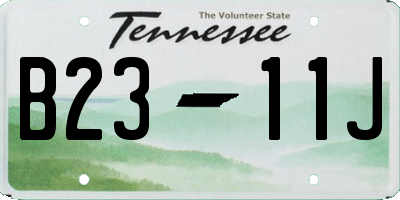 TN license plate B2311J