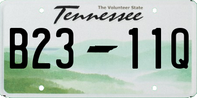 TN license plate B2311Q