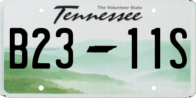 TN license plate B2311S
