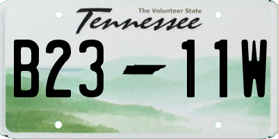 TN license plate B2311W