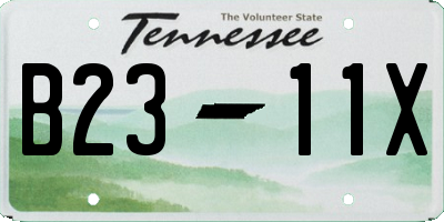 TN license plate B2311X