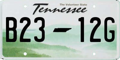 TN license plate B2312G