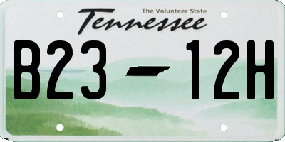 TN license plate B2312H