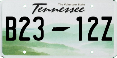 TN license plate B2312Z