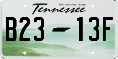 TN license plate B2313F