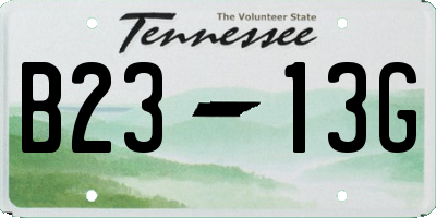 TN license plate B2313G