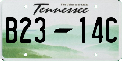 TN license plate B2314C