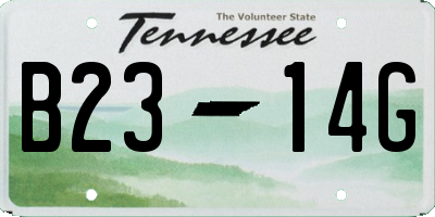 TN license plate B2314G
