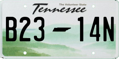 TN license plate B2314N