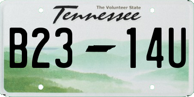 TN license plate B2314U