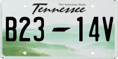 TN license plate B2314V
