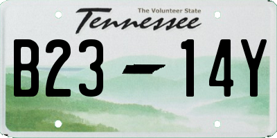 TN license plate B2314Y