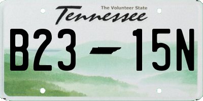TN license plate B2315N