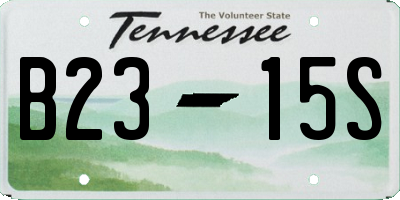 TN license plate B2315S