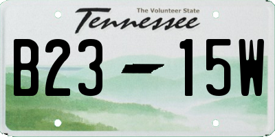 TN license plate B2315W