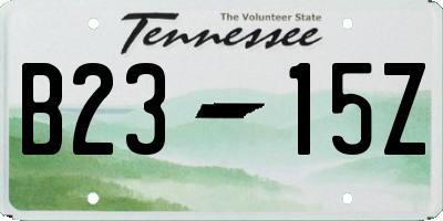 TN license plate B2315Z