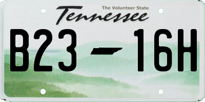 TN license plate B2316H