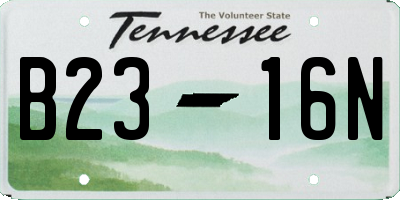 TN license plate B2316N