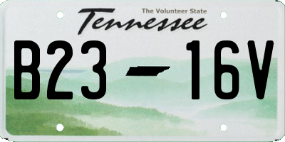 TN license plate B2316V