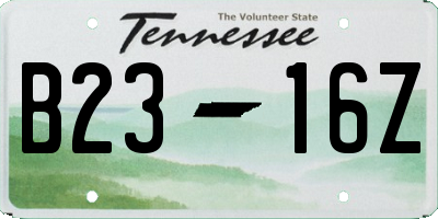 TN license plate B2316Z