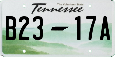 TN license plate B2317A