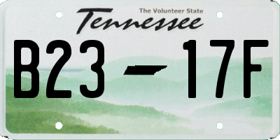 TN license plate B2317F