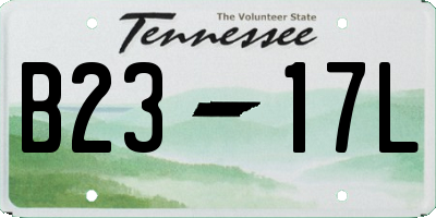 TN license plate B2317L