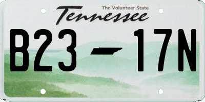 TN license plate B2317N