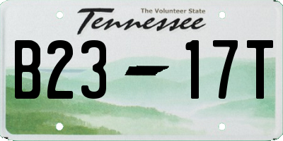 TN license plate B2317T