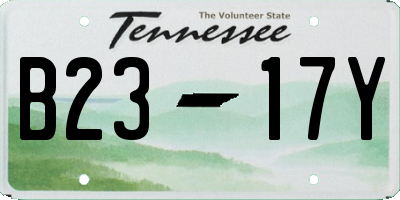 TN license plate B2317Y