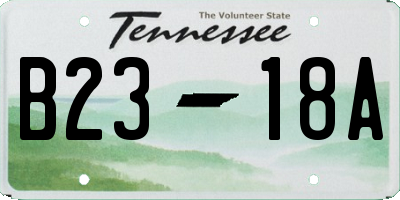 TN license plate B2318A