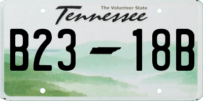 TN license plate B2318B