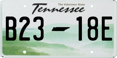 TN license plate B2318E
